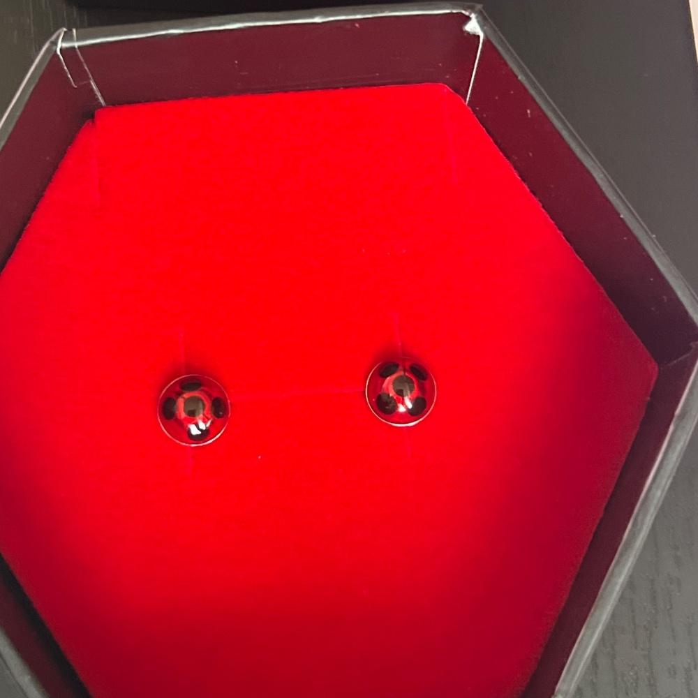 Original ZAG Miraculous Ladybug Bug Earrings Shiny Red Unused